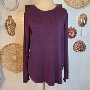 Banana Republic Women's Deep Plum Purple Long Sleeve Knit Sweater Top